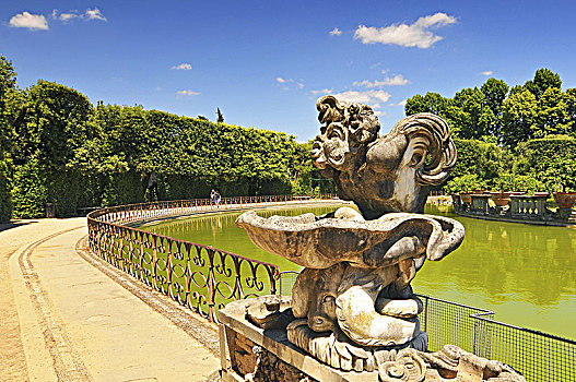 海王星喷泉,花园,佛罗伦萨,意大利