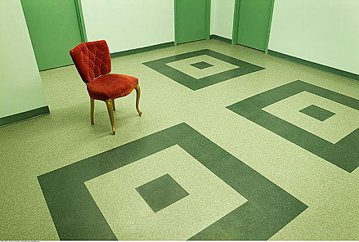 红色,椅子,绿色,房间