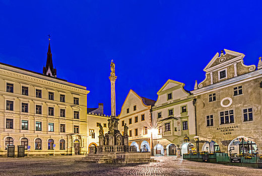 捷克共和国,波希米亚,城镇广场,黎明,大幅,尺寸