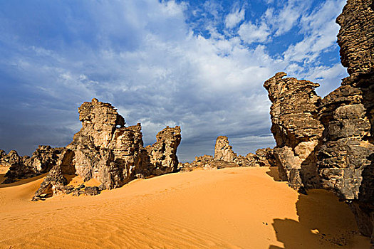 石头,沙漠,利比亚沙漠,利比亚,撒哈拉沙漠,北非,非洲