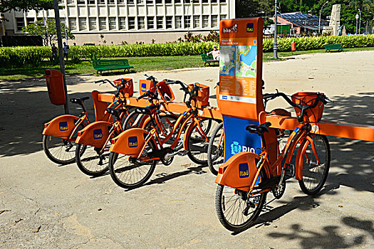 自行车,公用,分享,城市,里约热内卢,巴西,南美