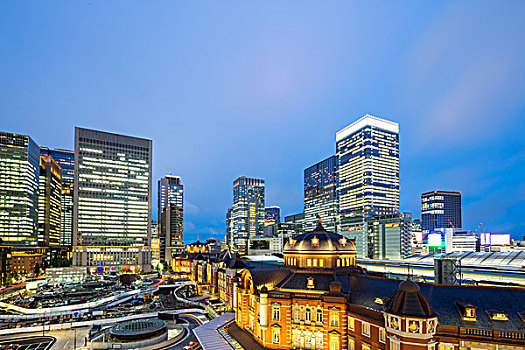 现代建筑,市中心,东京,黎明