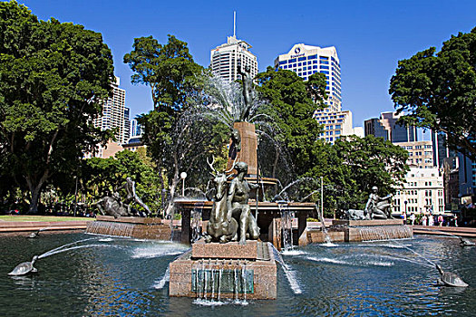 澳大利亚,新南威尔士,悉尼,中央商务区,海德公园,喷泉