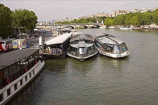 游览船,停靠,港口,塞纳河,巴黎,法国