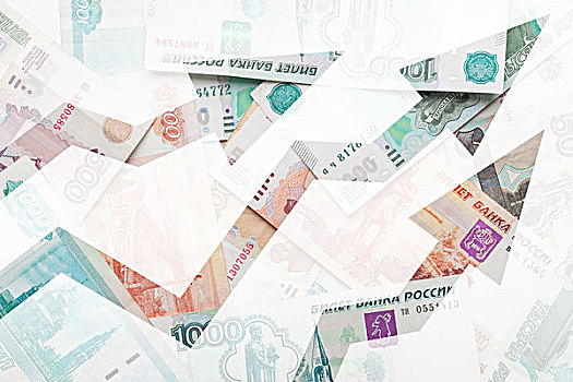 俄罗斯,钱,背景,箭头