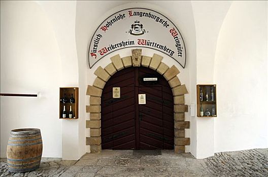 入口,葡萄酒厂,巴登符腾堡,德国,欧洲