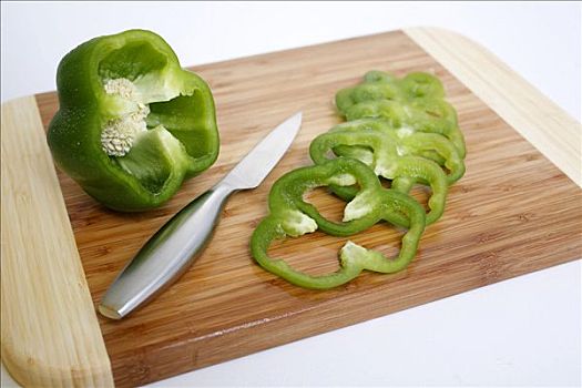 绿菜椒,切片
