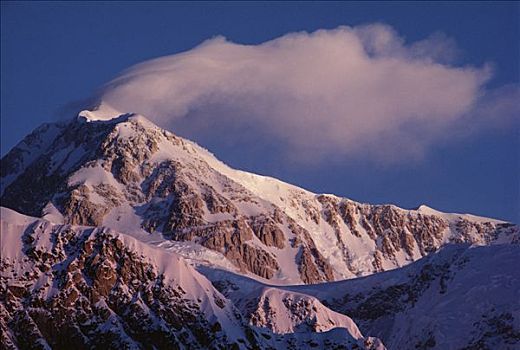 山,德纳里峰,积雪,德纳利国家公园和自然保护区,阿拉斯加
