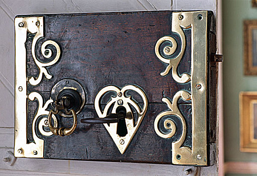 钥匙,心形,特写,锁,容器,城堡,爱尔兰
