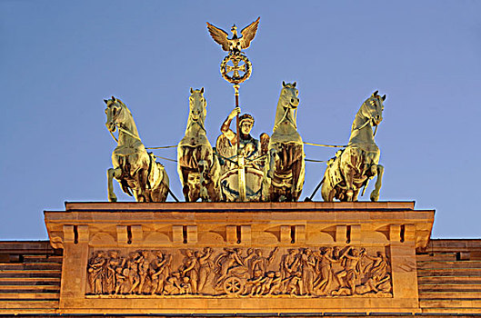 四马二轮战车,勃兰登堡门,柏林,德国,欧洲