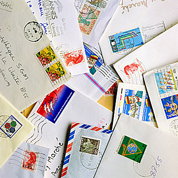 国际,邮件,信封,邮票