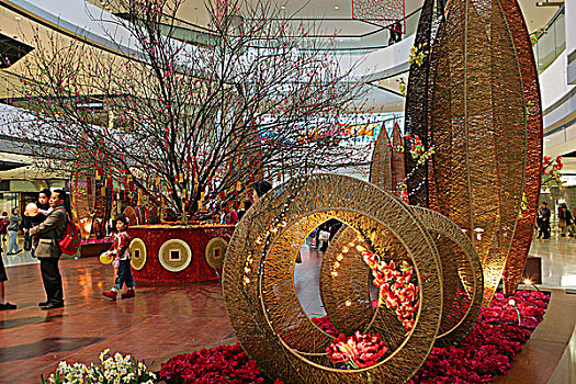 春节,装饰,购物中心,香港