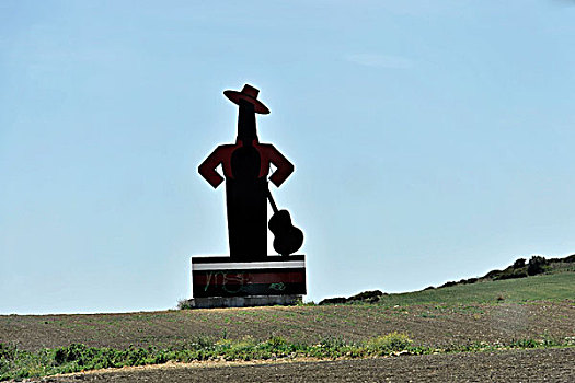 雕塑,雪利酒,商标,靠近,安达卢西亚,西班牙,欧洲