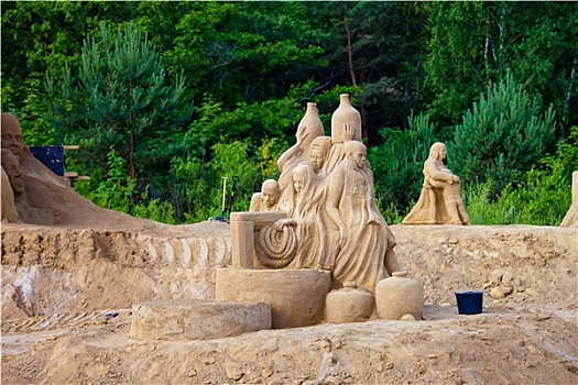 雕塑,沙子