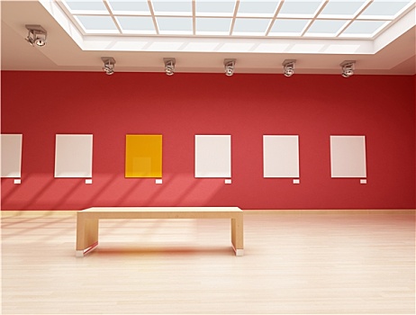 现代,红色,画廊
