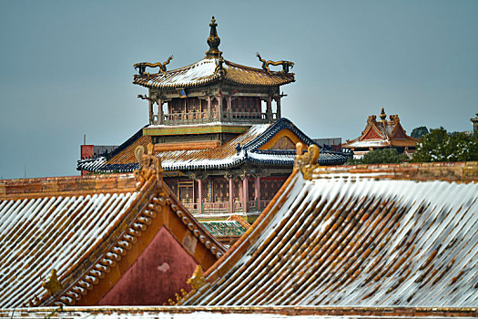 故宫,屋檐,下雪,结冰,雪后