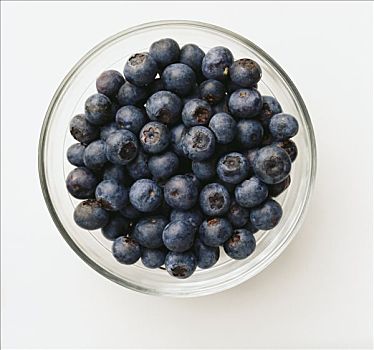 蓝莓,玻璃碗