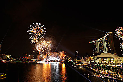 火,码头,湾,新加坡