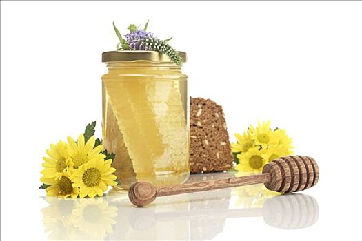 蜂蜜,舀蜜器,花