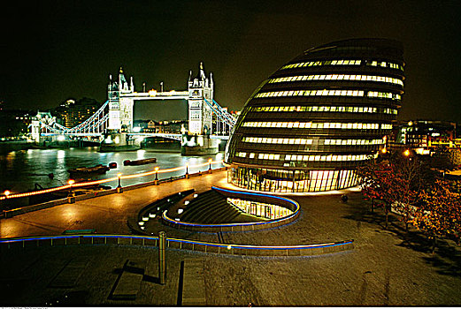 塔桥,市政厅,伦敦,英格兰