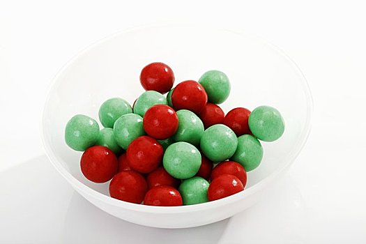红色,绿色,口香糖球,塑料制品,盘子