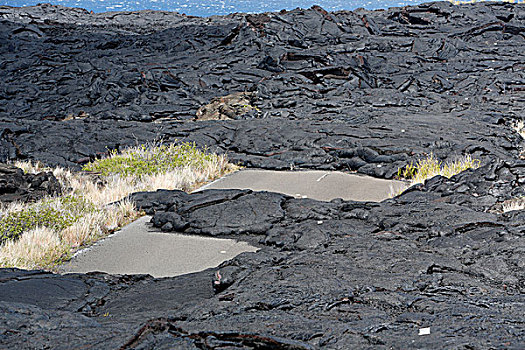 道路,东方,裂隙,基拉韦厄火山,夏威夷火山国家公园,美国