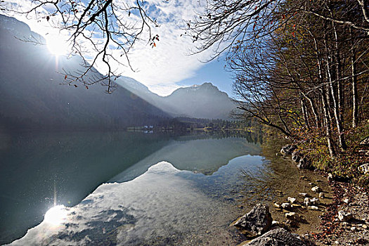 风景,山,反射,湖,秋天,奥地利