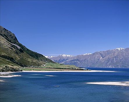 湖,南阿尔卑斯山,山脉,瓦纳卡,南岛,新西兰