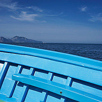 特写,蓝色,船,卡普里岛,坎帕尼亚区,意大利