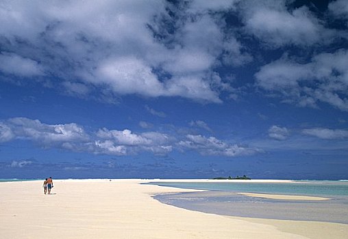 伴侣,海滩,爱图塔基,库克群岛