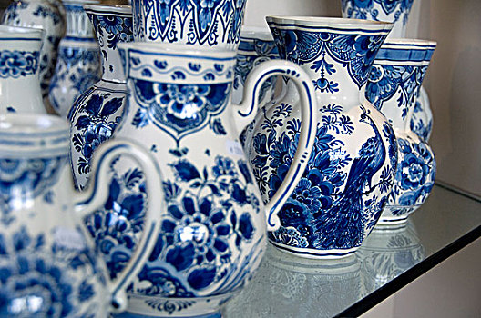 欧洲,荷兰,皇家,工厂,陶器,经典,蓝色