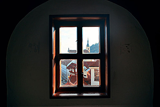 窗户,风景,布拉格,捷克共和国
