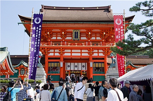 入口,大门,稻成,神祠,京都