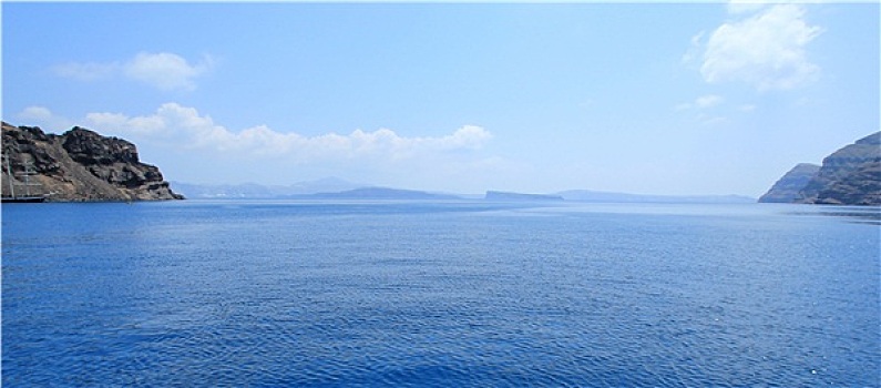 爱琴海,基克拉迪群岛,锡拉岛,岛屿,希腊