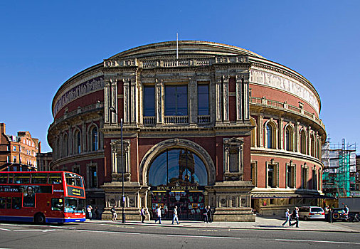 皇家,音乐会,建筑,红色公交车,伦敦,英国,欧洲