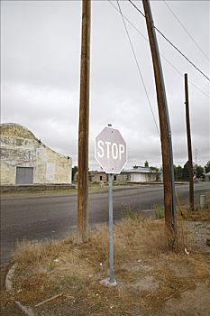 停车标志,角,西部,德克萨斯,美国