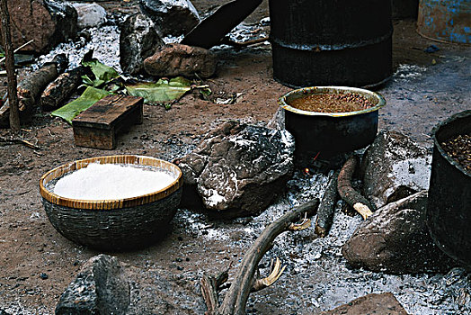 坦桑尼亚,豆,烹调,明火,篮子,面粉,大幅,尺寸
