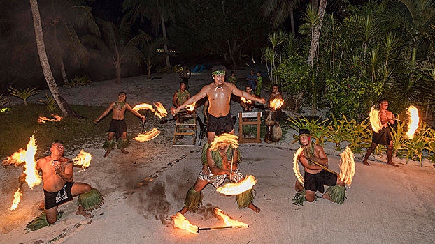 传统,火,跳舞,萨摩亚群岛