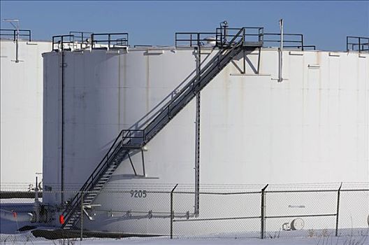 油,存储器具,靠近,艾伯塔省,加拿大