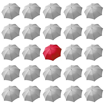红色,伞,白色