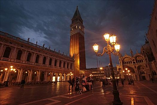 光亮,大教堂,钟楼,威尼斯,意大利,欧洲