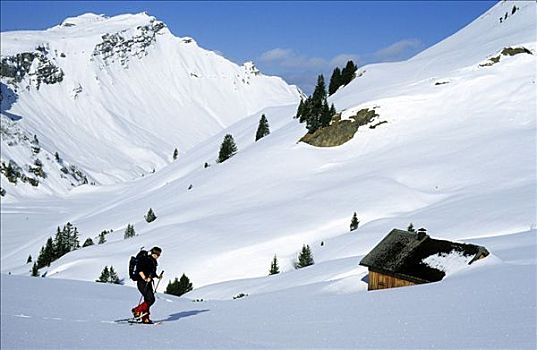 雪鞋,山谷,奥地利