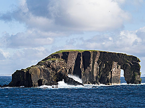 风景,半岛,天然拱,一个,象征,设得兰群岛,苏格兰,大幅,尺寸