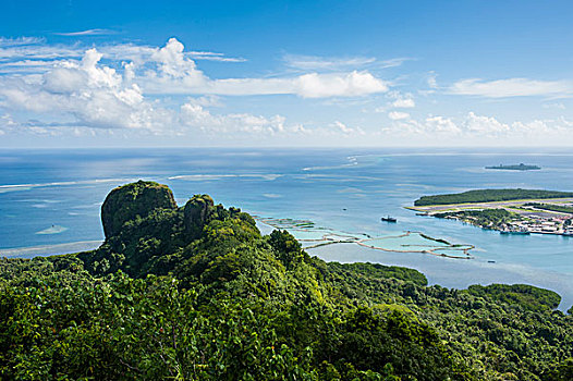 远眺,岛屿,石头,密克罗尼西亚,大洋洲