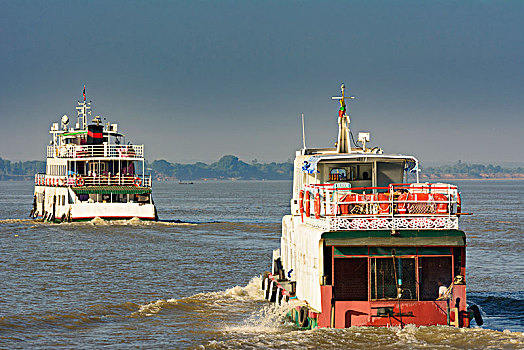 伊洛瓦底江,河,客船,船,曼德勒,区域,缅甸