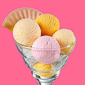 冰淇淋,威化脆皮,粉色,奢华
