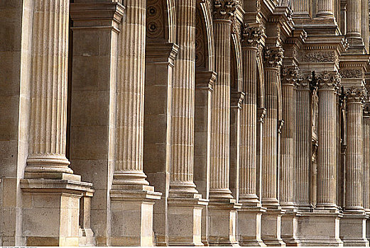 柱子,卢浮宫,巴黎,法国