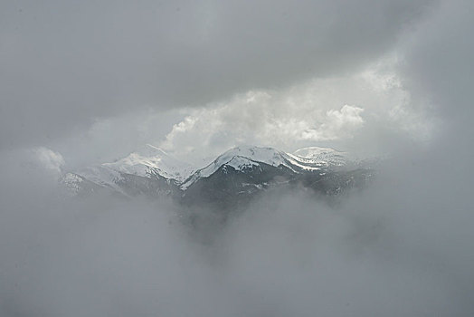 风景,山脉,遮盖,雾,惠斯勒,不列颠哥伦比亚省,加拿大