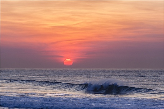 海洋,黎明,日出