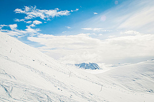 雪,山,鲜明,冬天,白天